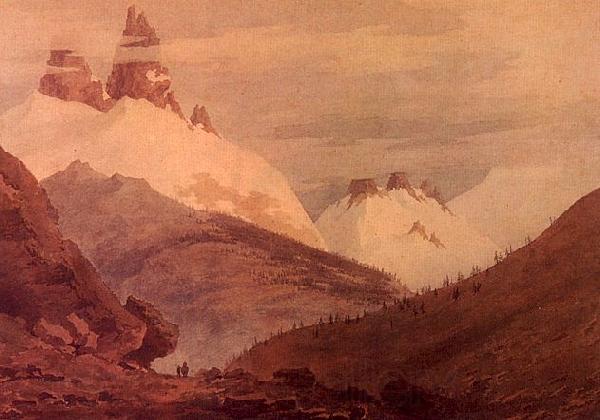 John Robert Cozens Between Chamonix and Martigny Spain oil painting art